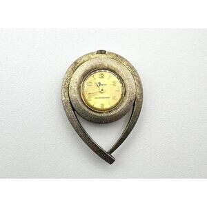 Vintage Bayron Teardrop Pendant Watch – Swiss Made Gold-Tone Retro Jewelry